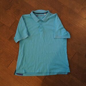 Robert Graham Lt Blue Paisley AOP Short Sleeve Cotton Polo Shirt Mens‎ Size 2XL